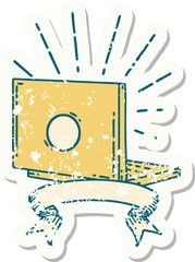 grunge sticker of tattoo style laptop computer
