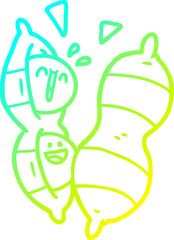 cold gradient line drawing cartoon peanuts