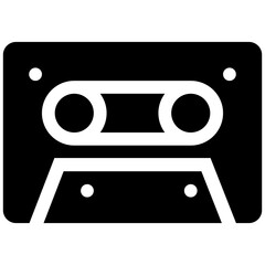 Music Cassette Glyph Icon