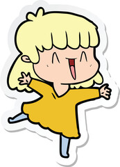 Obraz premium sticker of a cartoon woman