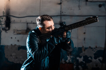 A person with a weapon. Character from the comic book The Punisher. Armed with a pistol and machine gun. A dangerous person who solves problems with force.