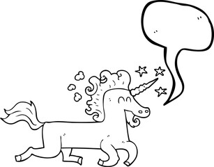 speech bubble cartoon unicorn