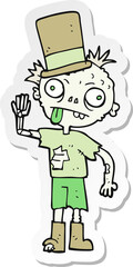 sticker of a cartoon zombie