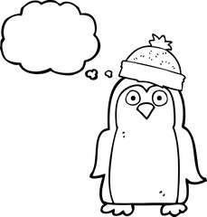 thought bubble cartoon penguin