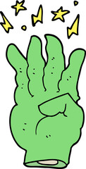 cartoon spooky magic hand