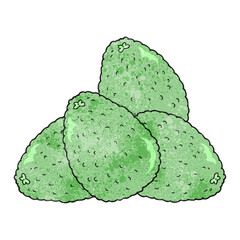 textured cartoon avocados
