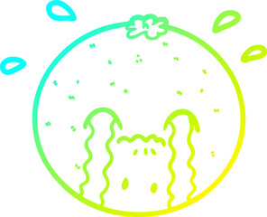 cold gradient line drawing cartoon orange