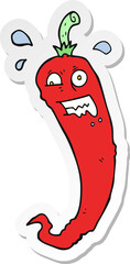 sticker of a hot chilli pepper cartoon
