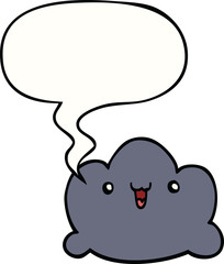 cartoon cloud and speech bubble