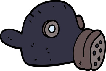 cartoon doodle gas mask