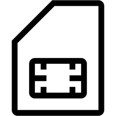 Fototapeta premium Sim Card Line Icon