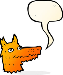 cartoon fox head with speech bubble