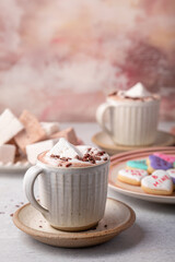 Hot Chocolate with Marshmallows and Cookies
