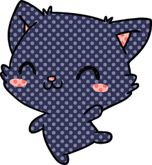 cartoon of cute kawaii cat