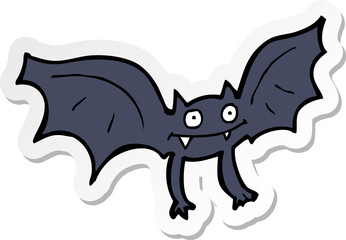 sticker of a cartoon vampire bat