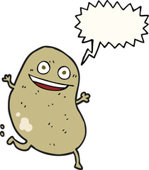 speech bubble cartoon potato running