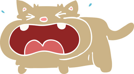 cartoon doodle crying cat