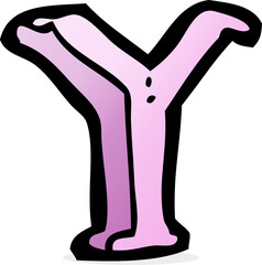 cartoon letter Y