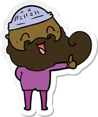 sticker of a happy bearded man