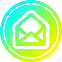 envelope letter circular in cold gradient spectrum