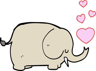 cute cartoon elephant with love hearts