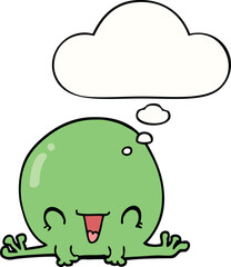 cartoon frog and thought bubble