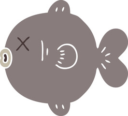 quirky hand drawn cartoon fish