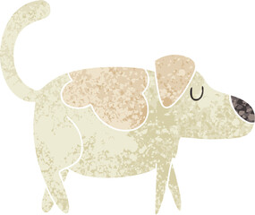 quirky retro illustration style cartoon dog