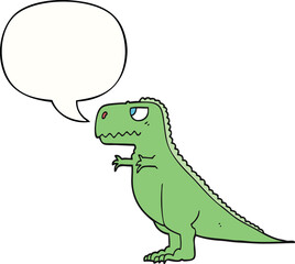 cartoon dinosaur and speech bubble
