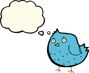 cartoon bird with thought bubble