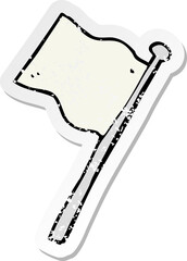 retro distressed sticker of a cartoon white flag