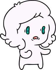 cartoon of kawaii scary ghost