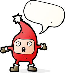 cartoon funny christmas creature with speech bubble