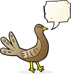 cartoon bird with speech bubble