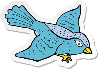 sticker of a cartoon flying bird