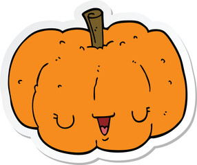 sticker of a cartoon pumpkin
