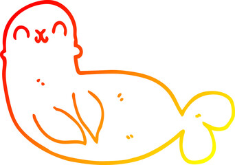 warm gradient line drawing cartoon seal