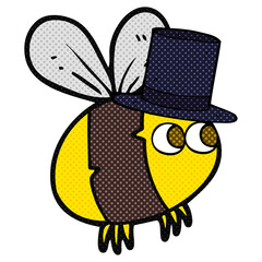 cartoon bee in top hat