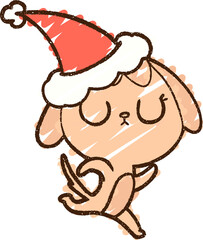 Christmas Dog Chalk Drawing