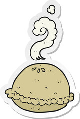 sticker of a cartoon hot pie