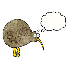 thought bubble textured cartoon kiwi bird