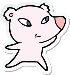 sticker of a cute cartoon bear