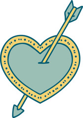 tattoo style icon of an arrow and heart