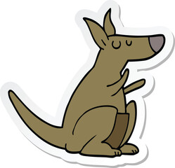 sticker of a cartoon kangaroo