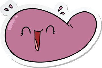 sticker of a cartoon gall bladder