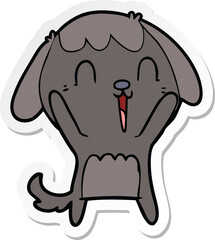 sticker of a cute cartoon dog crying