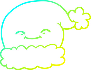 cold gradient line drawing cartoon christmas santa hat