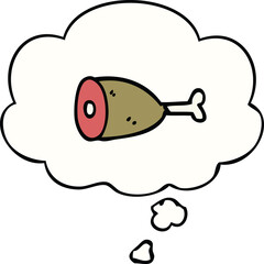 cartoon meat and thought bubble