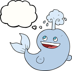 thought bubble cartoon whale spouting water