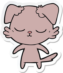 sticker of a cute cartoon dog